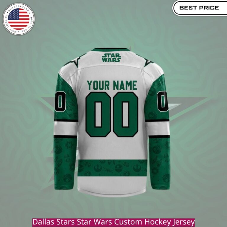 Dallas Stars Star Wars Custom Hockey Jersey the team's classic green and black colors with vibrant graphics, the Star Wars universe.