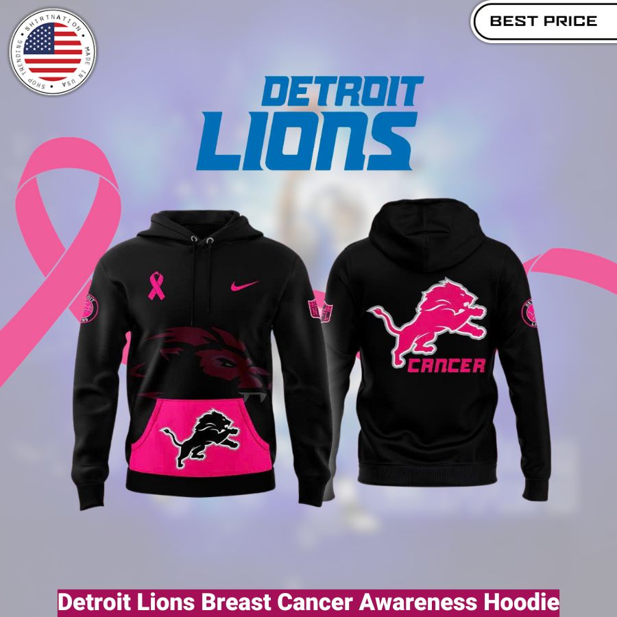 Detroit Lions Breast Cancer Awareness Hoodie