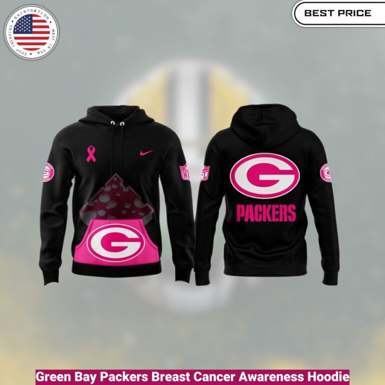 Green Bay Packers Breast Cancer Awareness Hoodie , comfortable, warm, iconic