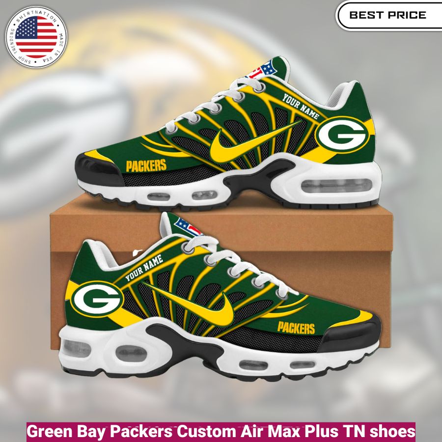 Green Bay Packers Custom Air Max Plus TN shoes, fashionable, iconic