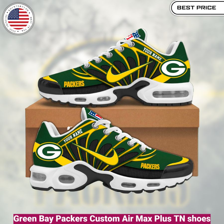 Green Bay Packers Custom Air Max Plus TN shoes, fashionable, iconic