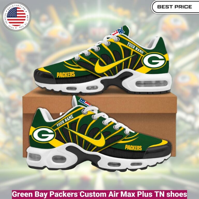 Green Bay Packers Custom Air Max Plus TN shoes, fashionable, iconic