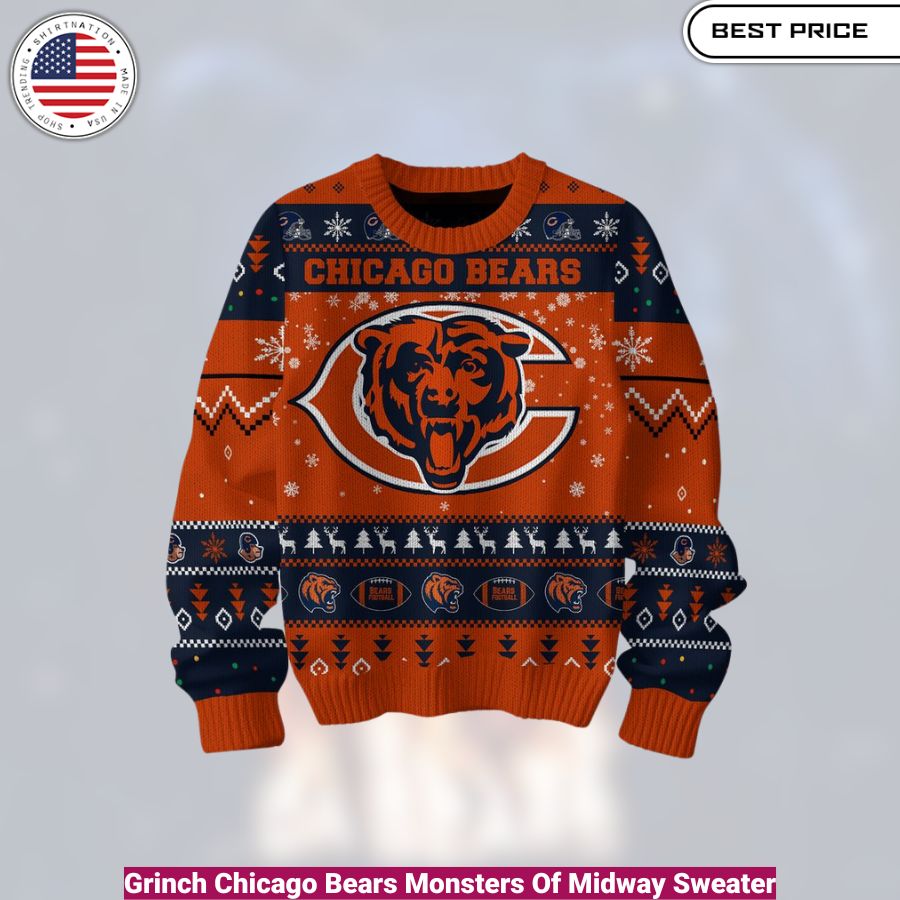 Grinch Chicago Bears Monsters Of Midway - cozy, fashionable, versatile Sweater