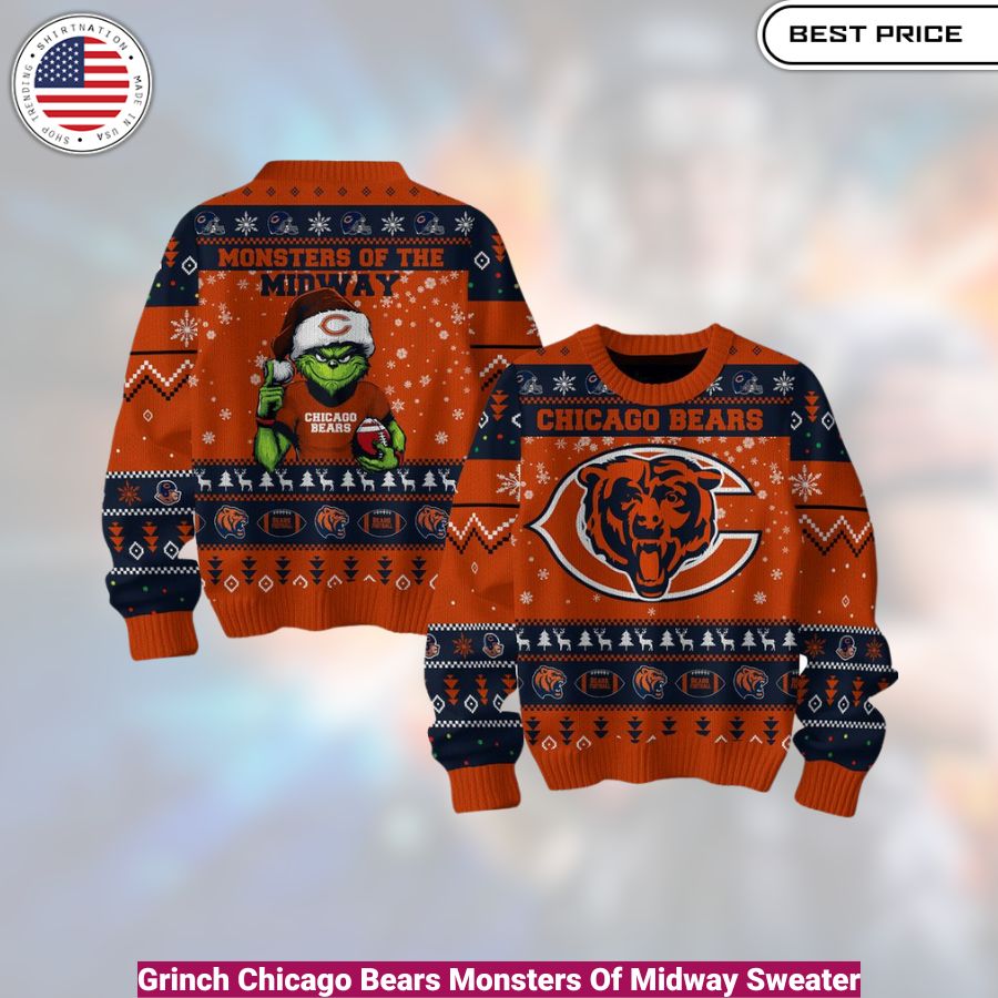 Grinch Chicago Bears Monsters Of Midway - cozy, fashionable, versatile Sweater