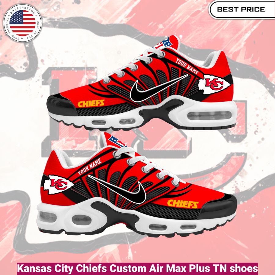 Kansas City Chiefs Custom Air Max Plus TN shoes, unisex, fashionable, comfortable