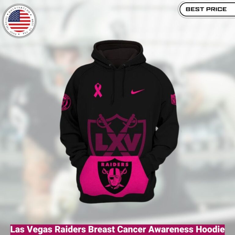 Las Vegas Raiders Breast Cancer Awareness Hoodie , comfortable, warm, iconic