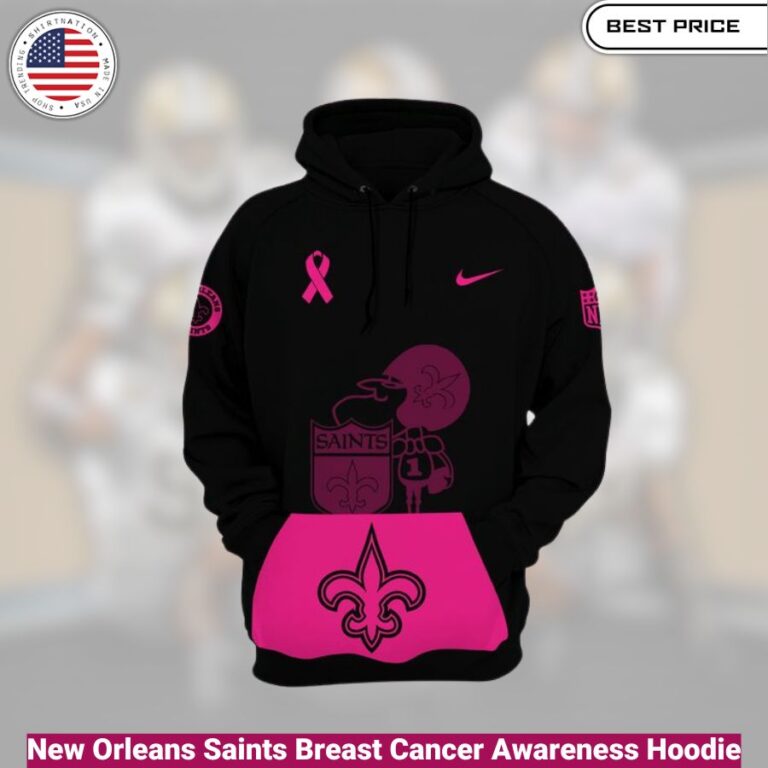 New Orleans Saints Breast Cancer Awareness Hoodie , comfortable, warm, iconic