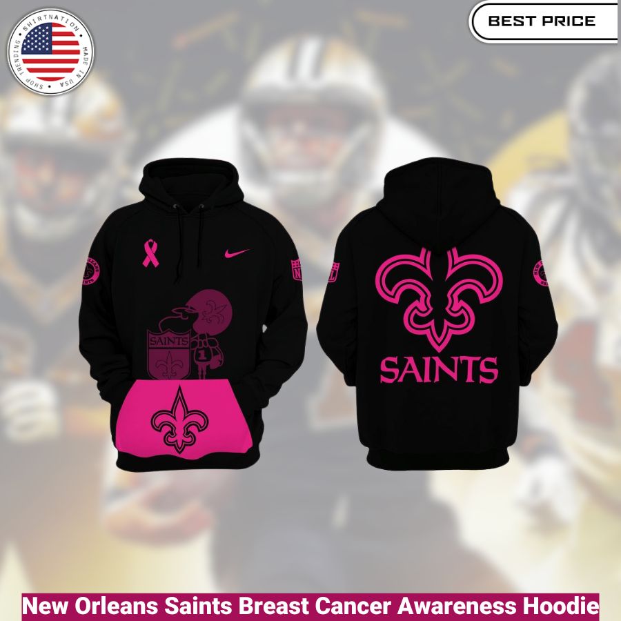 New Orleans Saints Breast Cancer Awareness Hoodie , comfortable, warm, iconic