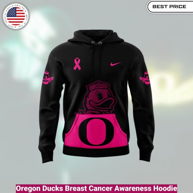 Oregon Ducks Breast Cancer Awareness Hoodie, comfortable, warm, iconic