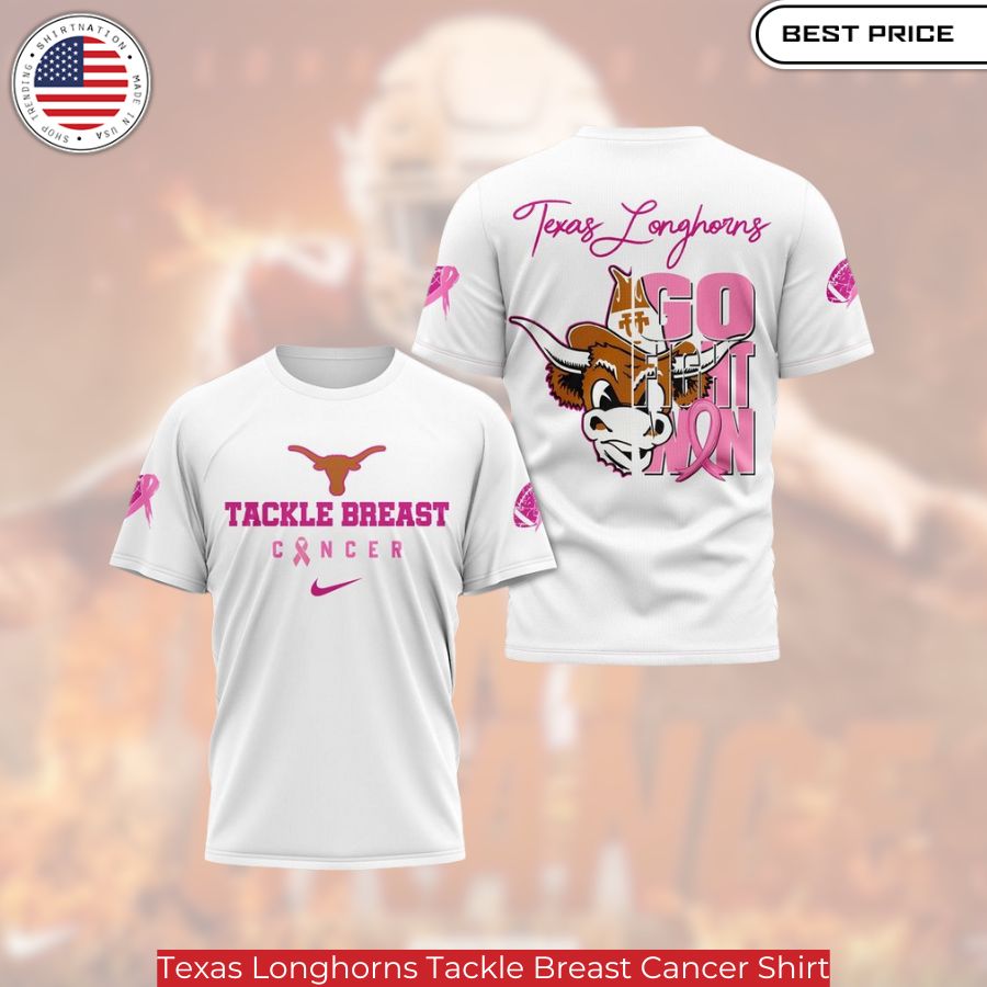 Texas Longhorns Tackle Breast Cancer Shirt , team colors with an empowering slogan."