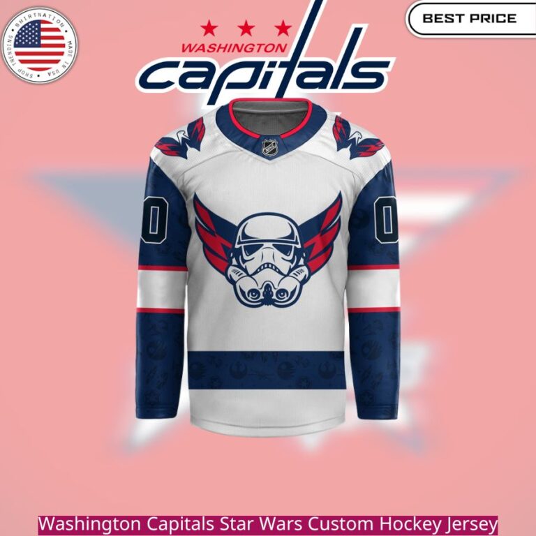 Washington Capitals Star Wars Custom Hockey Jersey red, white, and blue colors with striking graphics