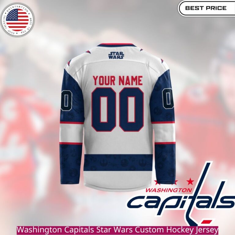 Washington Capitals Star Wars Custom Hockey Jersey red, white, and blue colors with striking graphics