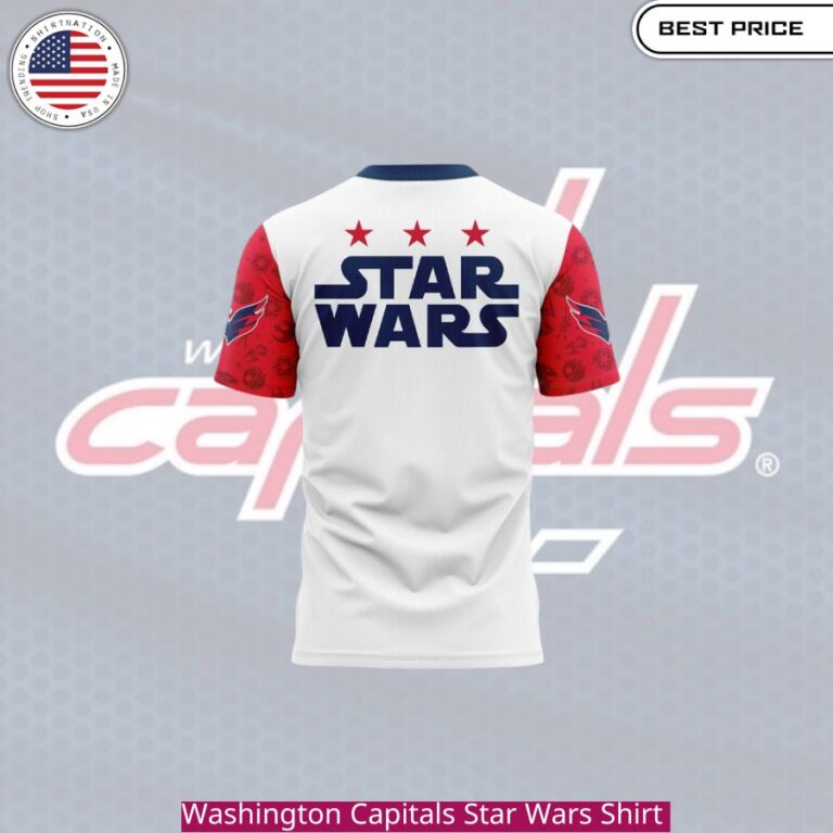 Washington Capitals Star Wars Shirt the team's red, white, and blue colors with iconic Star Wars imagery