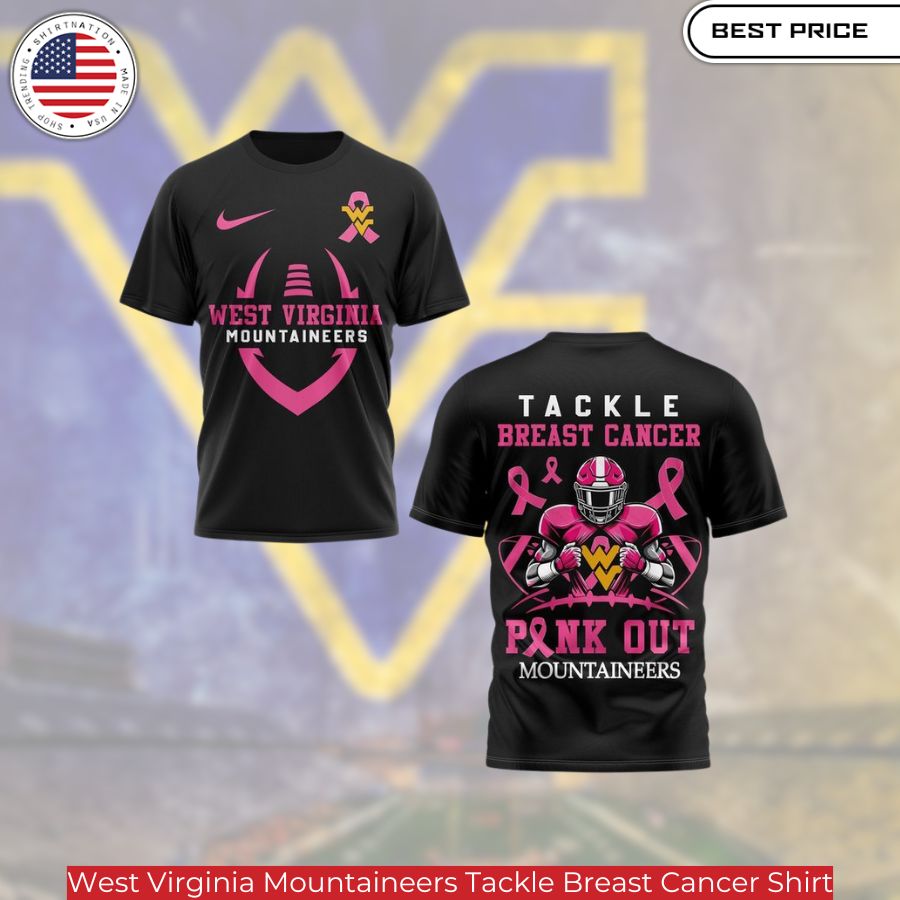 West Virginia Mountaineers Tackle Breast Cancer Shirt, Unisex, Meaningful, Comfortable