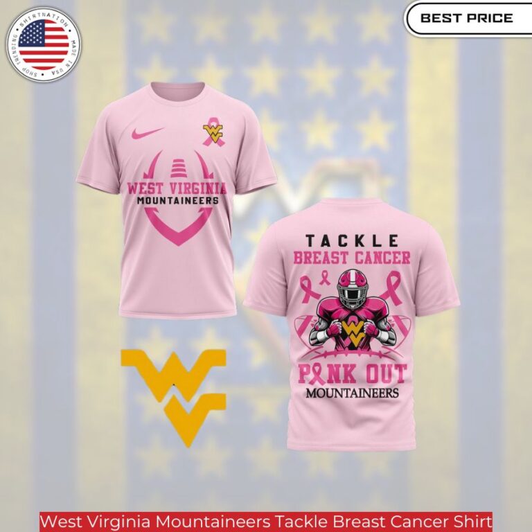 West Virginia Mountaineers Tackle Breast Cancer Shirt, Unisex, Meaningful, Comfortable