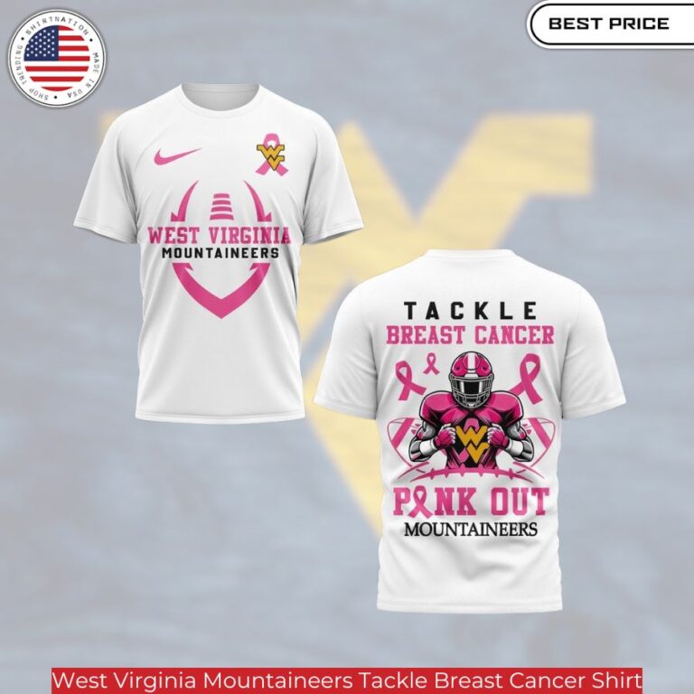 West Virginia Mountaineers Tackle Breast Cancer Shirt, Unisex, Meaningful, Comfortable