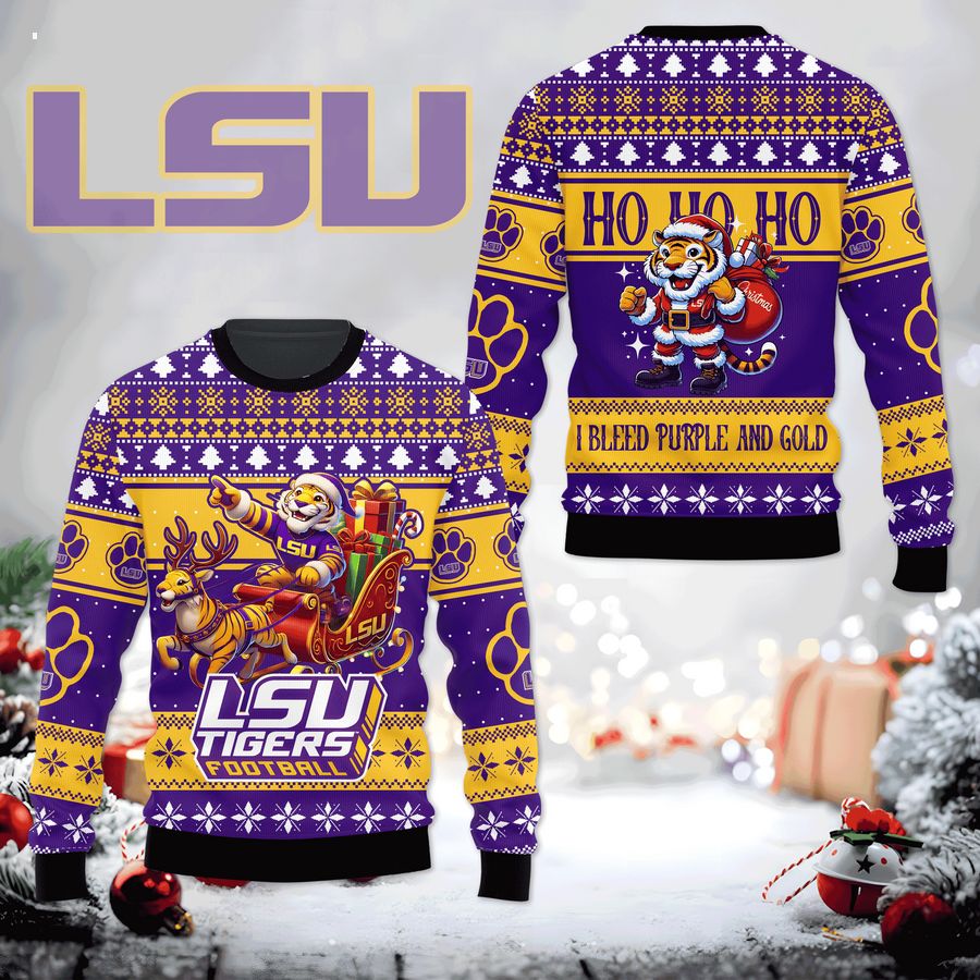 LSU Tigers I Bleed Purple And Gold Sweater for game days or casual wear