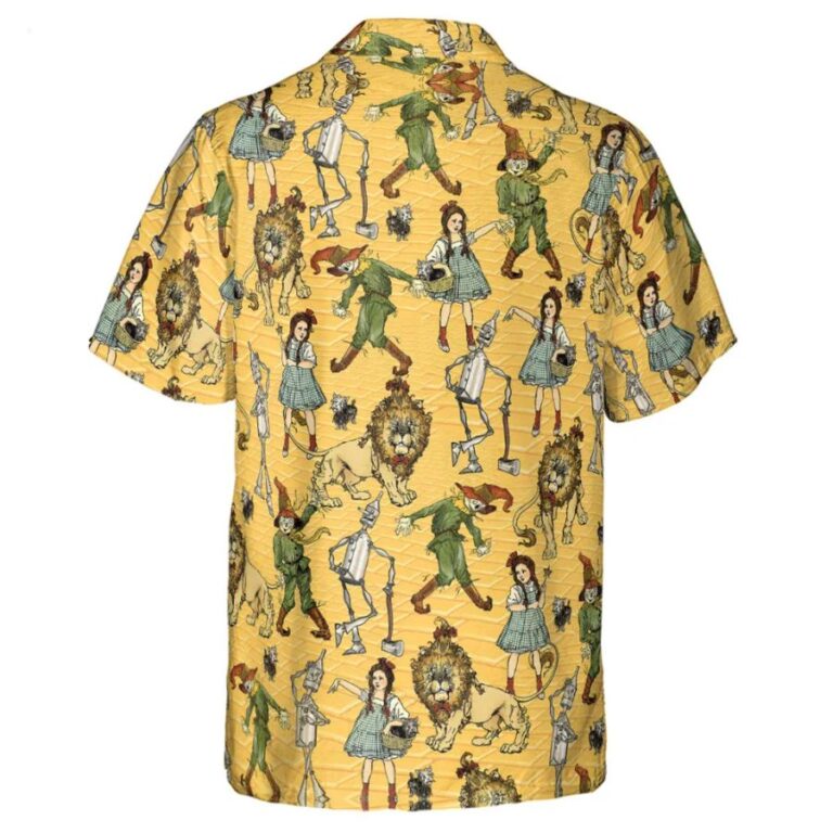 Magic Of Oz Characters Pattern Hawaiian Shirt, yellow, tropical