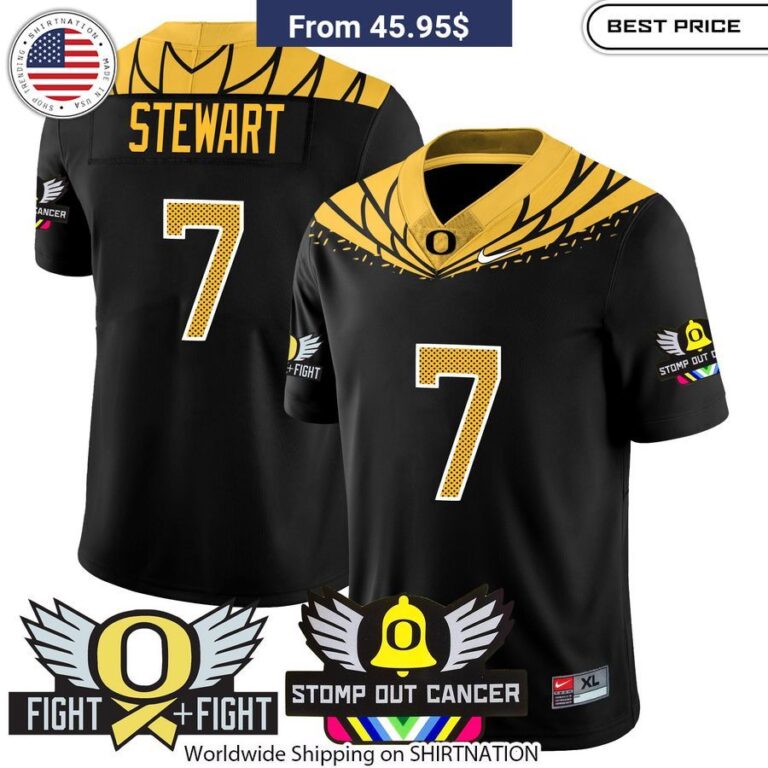 Oregon Ducks Stomp Out Cancer Football Jersey Loving click