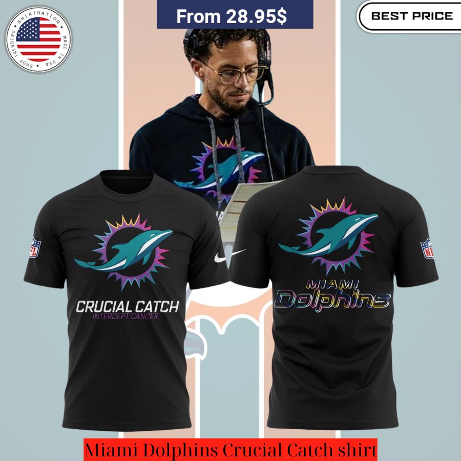 Miami Dolphins Crucial Catch shirt black unisex t shirt