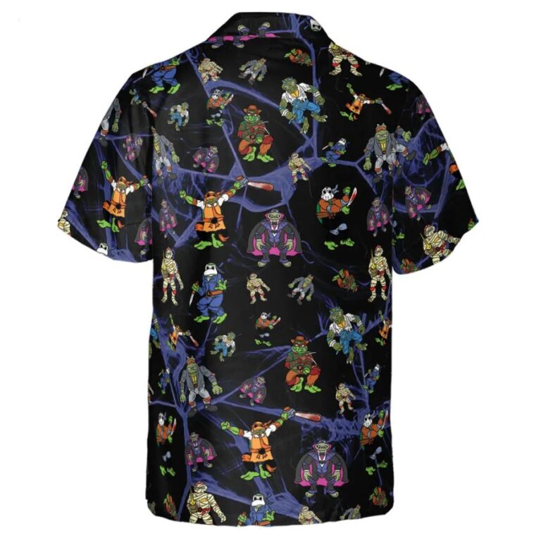 TMNT Universal Monsters And Sewer Hawaiian Shirt a vibrant, colorful pattern.