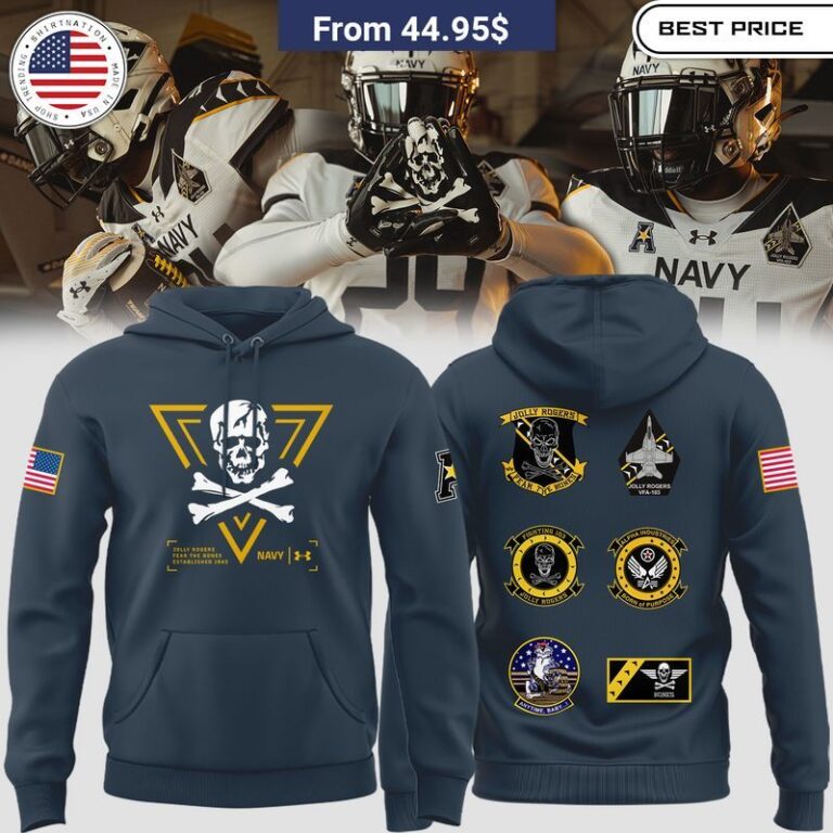 NEW Jolly Rogers Navy Midshipmen Fear Bones Hoodie You look fresh in nature