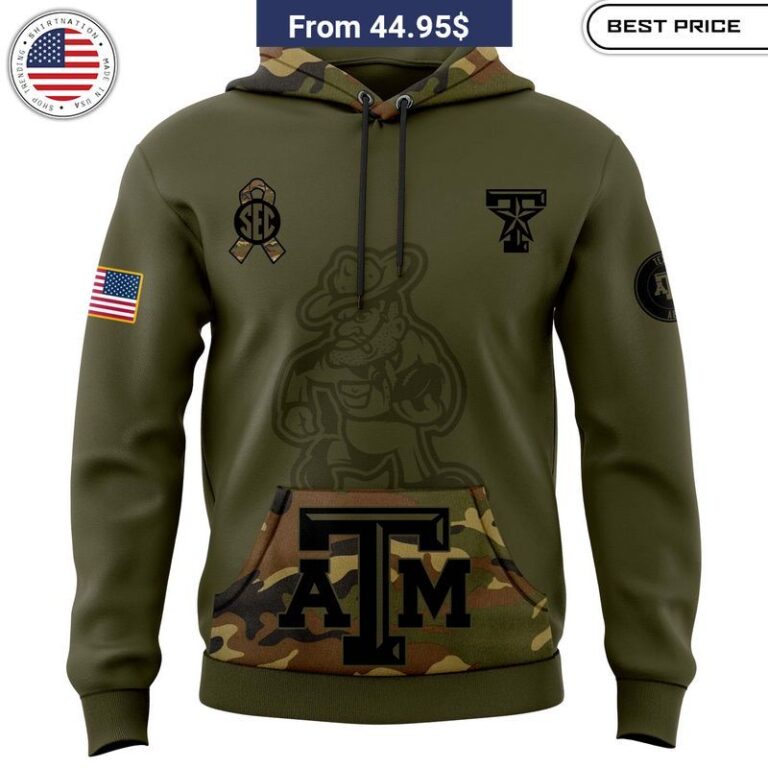 NEW Texas A&M Aggies Nike Camo Salute to Service Hoodie Cool DP