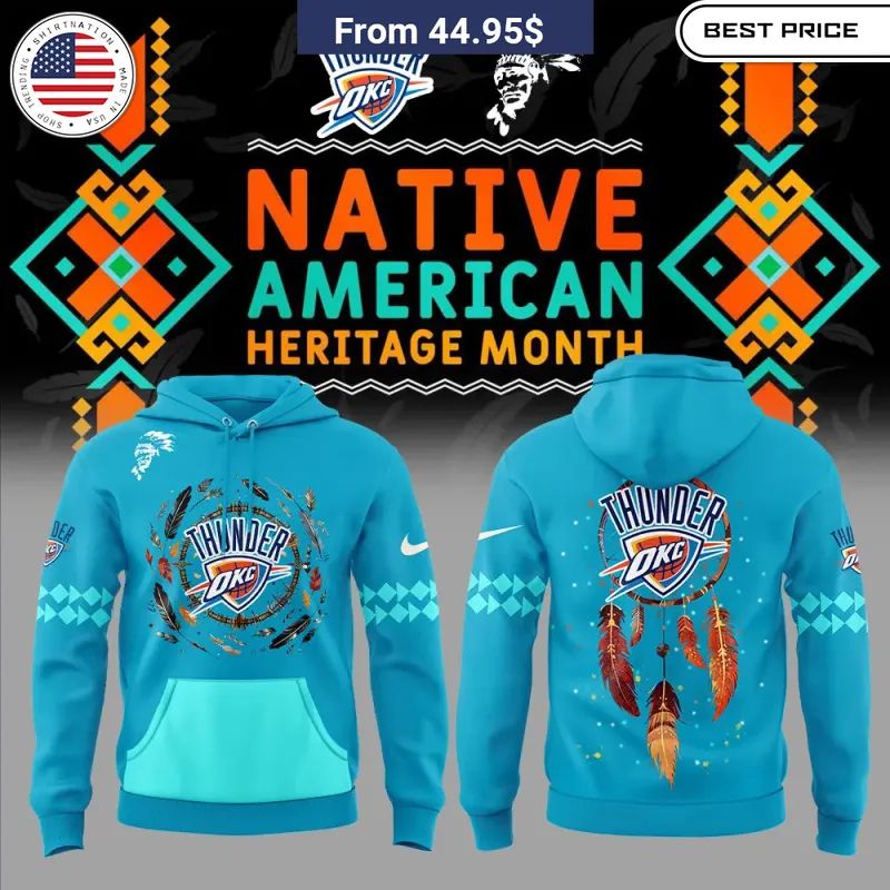 Oklahoma City Thunder Native American Heritage Month Hoodie Rocking picture